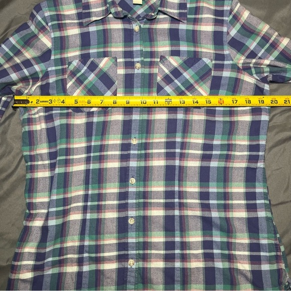 LL Bean Shirt sz SM women’s Button Down Plaid Flannel multi color - Picture 8 of 11